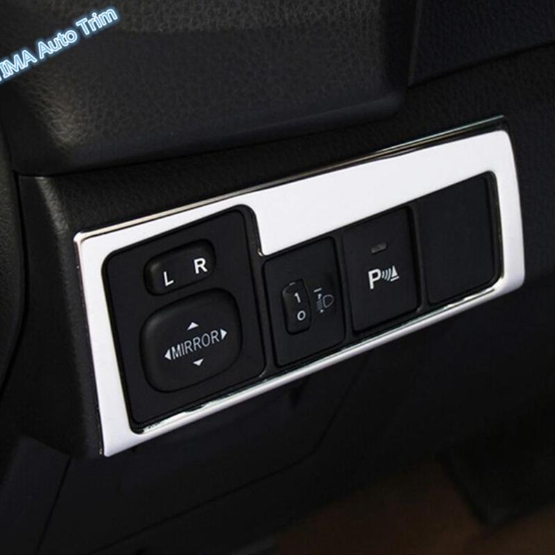 Stainless Steel Car Front Head Lights Lamp Switch Button Frame Cover Trim Fit For Toyota Corolla 2017 2018 Interior Accessories