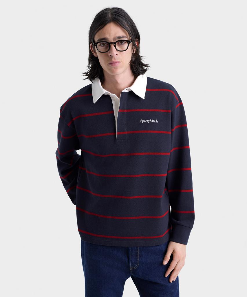 SPORTY&RICH Serif Logo Rugby Polo R256Am1001
