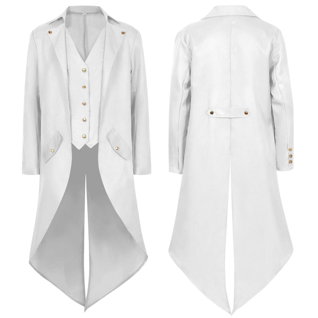 Men's Medieval Retro Tuxedo Jacket for Spring & Autumn 2025 - Performance COS Costume