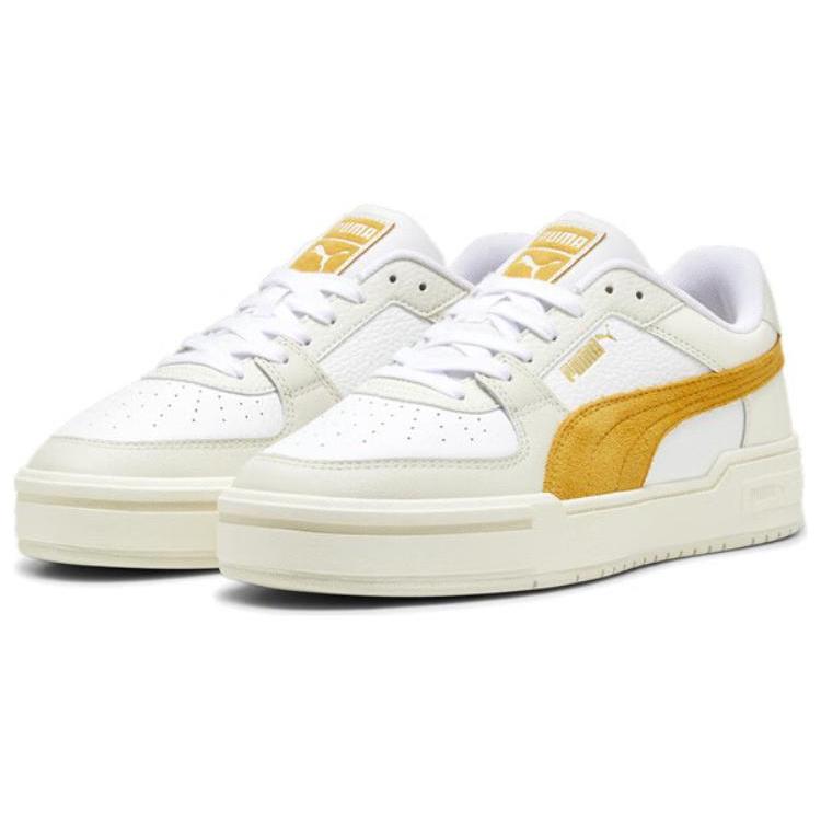 New PUMA Ca Pro Low Top Skateboard Shoes Unisex White Yellow 387327-08