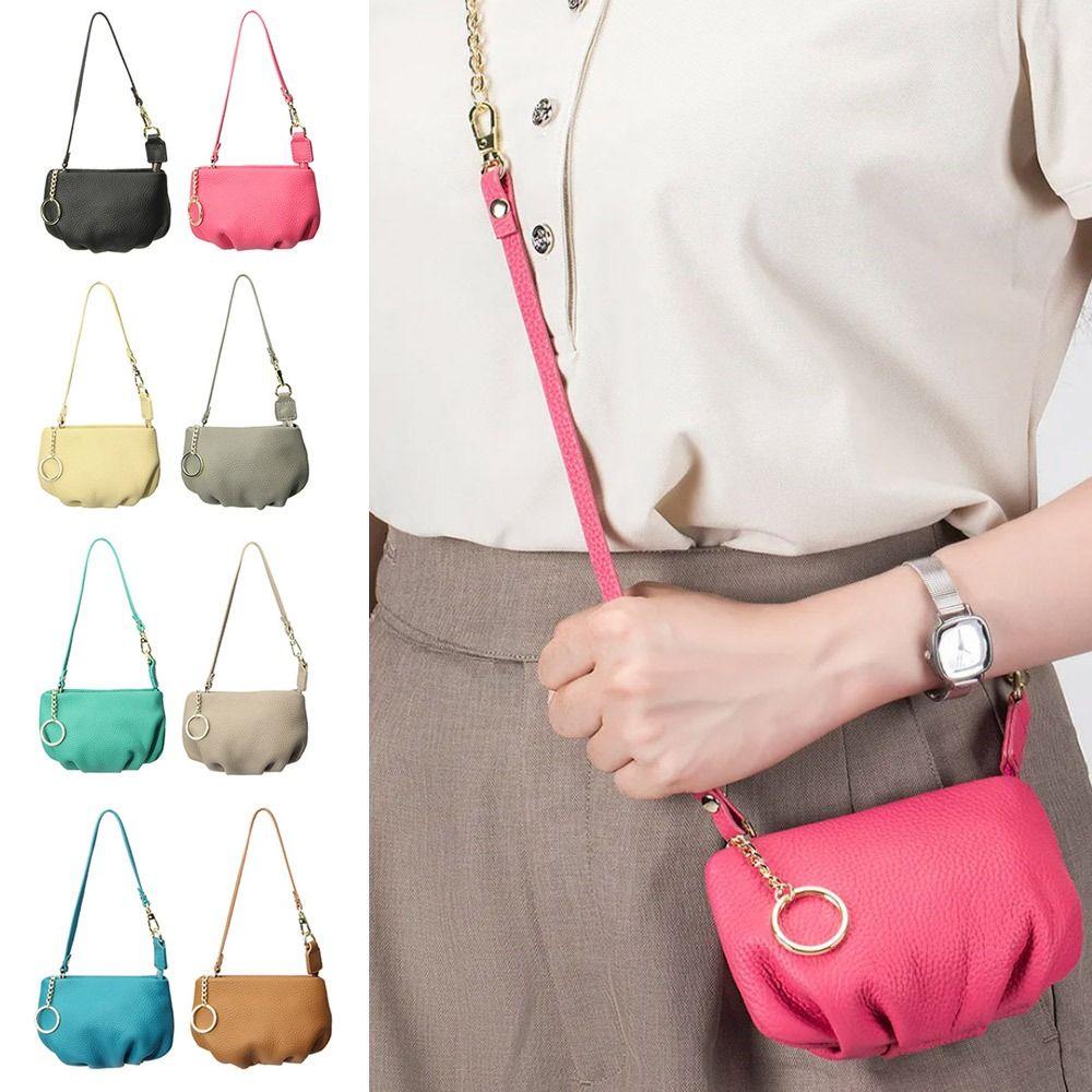 

Wrinkled Crossbody Bag Leather Wallet Fashion Purse