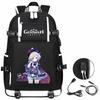 Genshin Original God, Peripheral Printing Backpack Large Capacity Travel Bag Student Computer School Bag