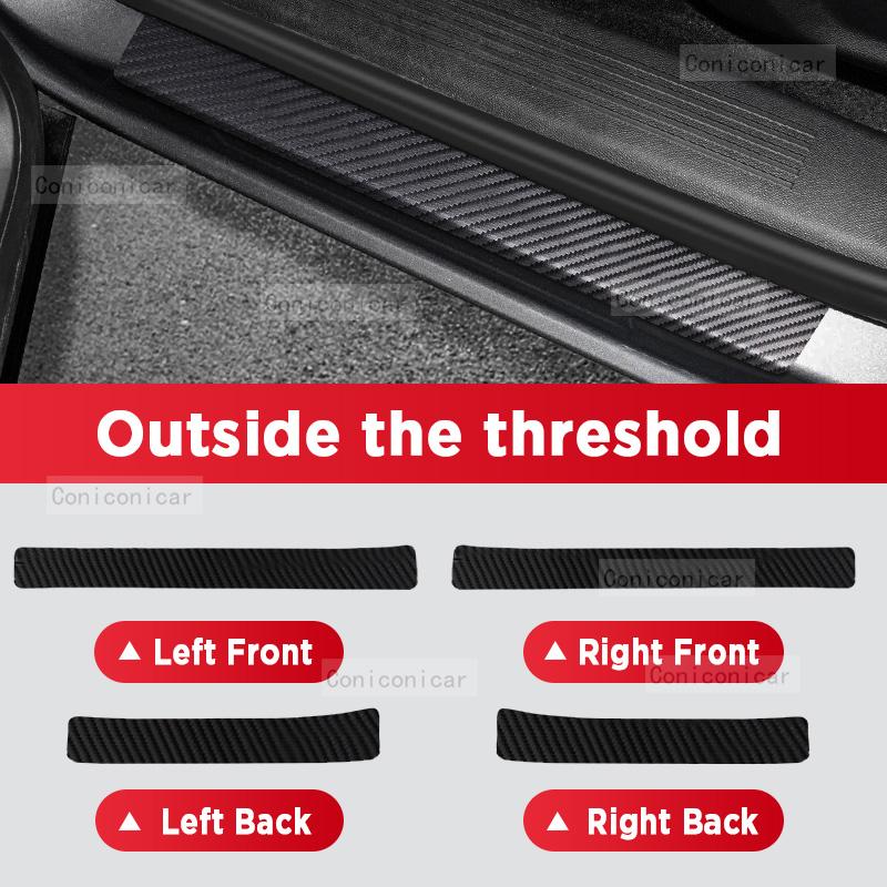 Car Carbon Fiber Door Sill Sticker For CHERY JAECOO J7 2025 Threshold Pedal Anti-scratch Interior Decoration Accessories