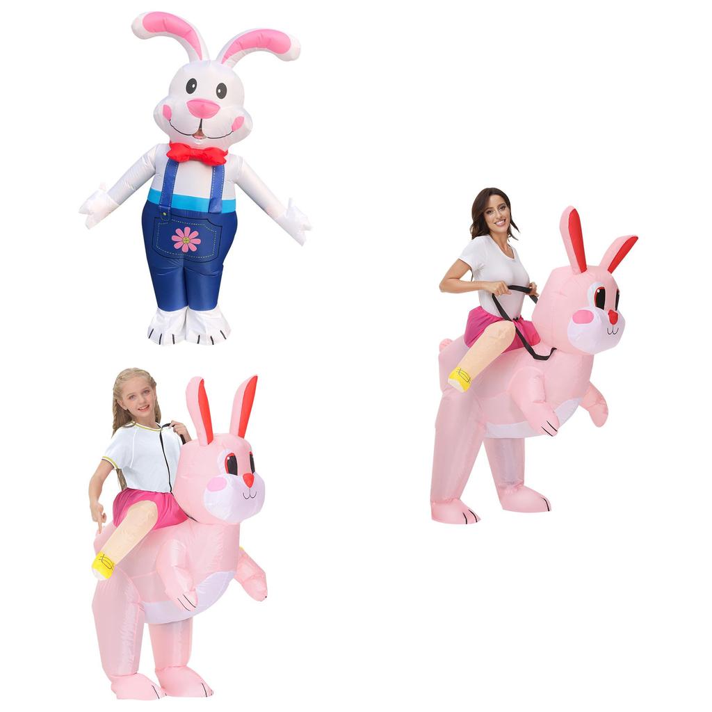 Costume da Coniglio Gonfiabile di Pasqua Per Creativa Performance Teatrale di Halloween e Divertente Cosplay Taglia Adulto