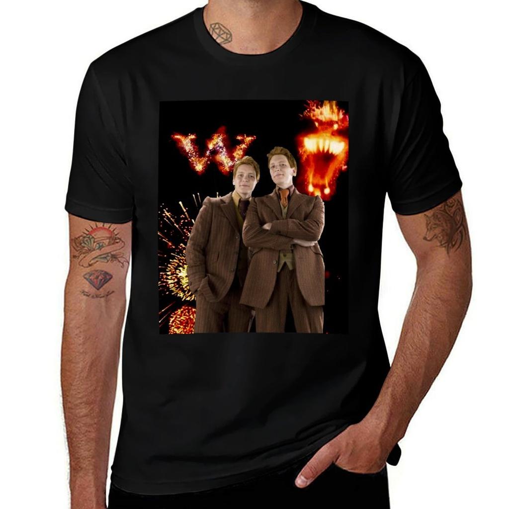 Fred And George Weasley Tshirt Stylish Print Short Sleeve Tee