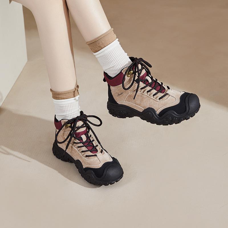 Leather Shoes Short Boots Casual Martin Boots Women's Boots Non-slip and wear-resistant mountaineering leather boots