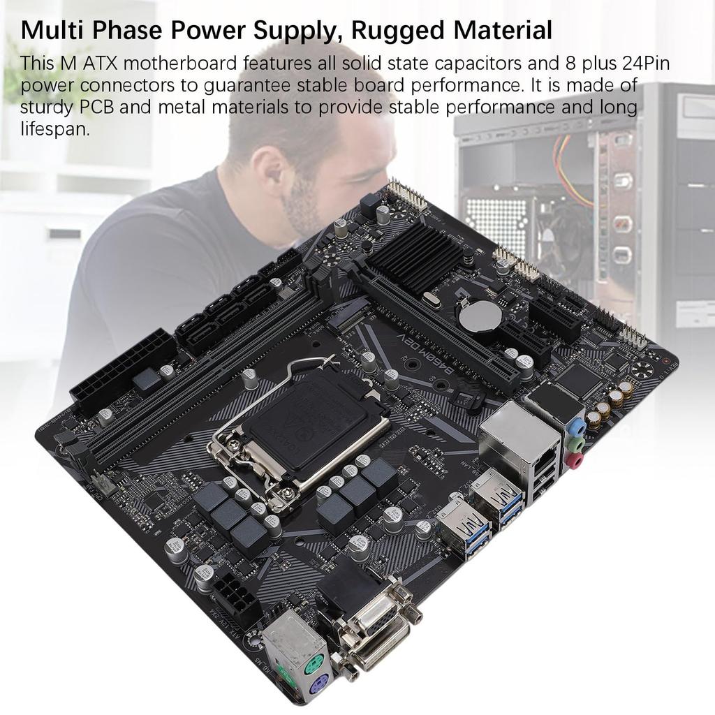 B460M D2V LGA 1200 PCI E Computer Motherboard M ATX DDR4X2 DIMM DVI and VGA Output Multiphase Power Mainboard 64GB Motherboard, 3.0