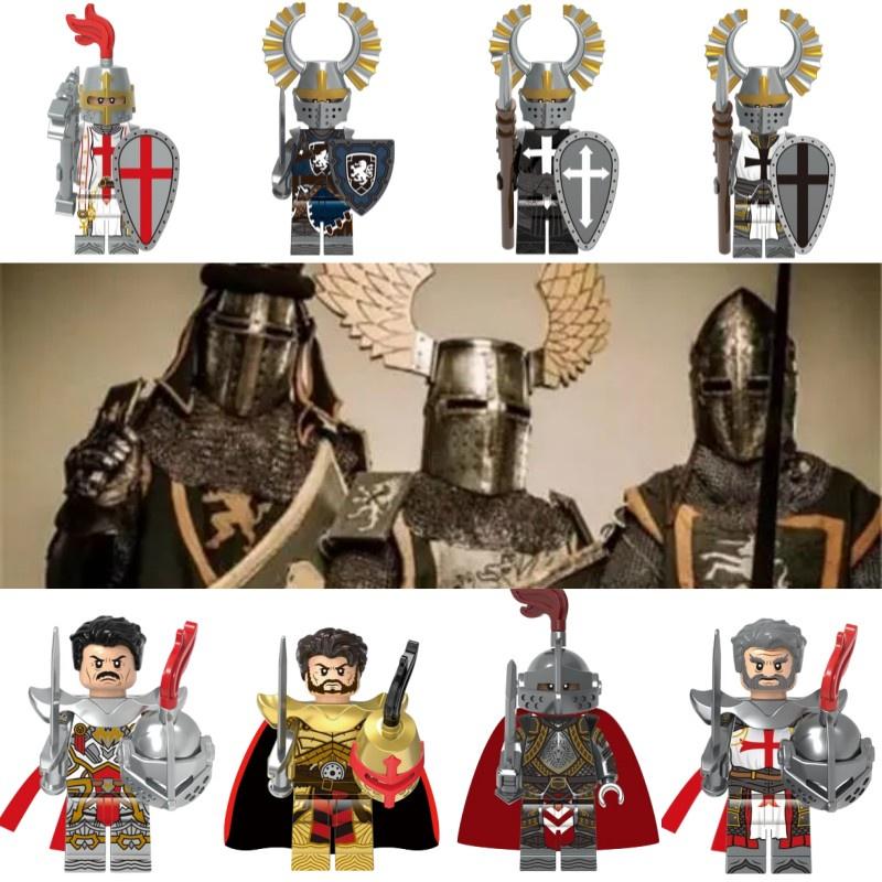 Kinder Bausteine Spielzeug X0348 Mittelalterliche Tempelritter Kaiserlicher Goldener Ritter Kampf Priester Figur