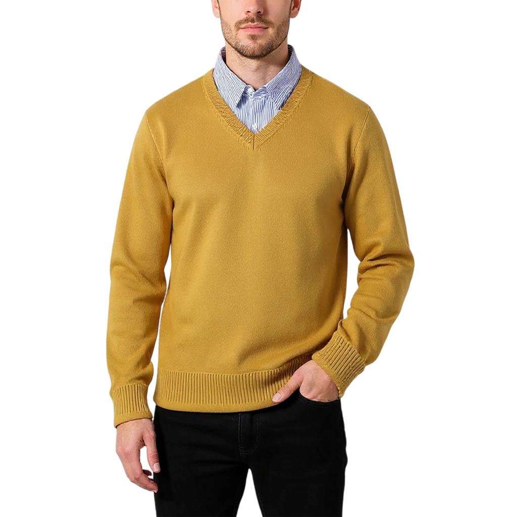 Men's  Fashion  Knitting  Pullover  Long Sleeves  Loose  Flip Collar  Sweater