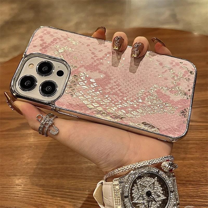 

Подходит для чехла для телефона Apple 15promax с текстурой змеиной кожи, IPhone14 с полной защитой 13/12 Креативный женский чехол iPhone 11 6.1 inch