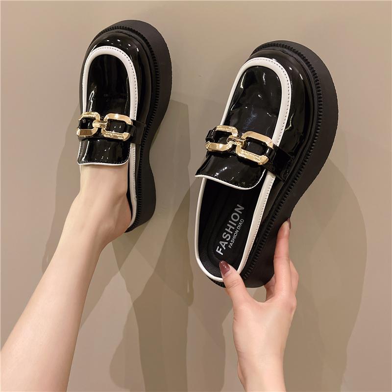 Thick Bottom Round Head Combination Fashion Comfortable Non-slip Breathable Single Shoes Women Fashionable Slippers