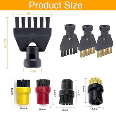 Steam Cleaner Brush Set 8 PCS Compatible with For Karcher SC1 SC2 SC3 SC4 SC5 for Cleaning Tiles Faucets SinFor and Toilets