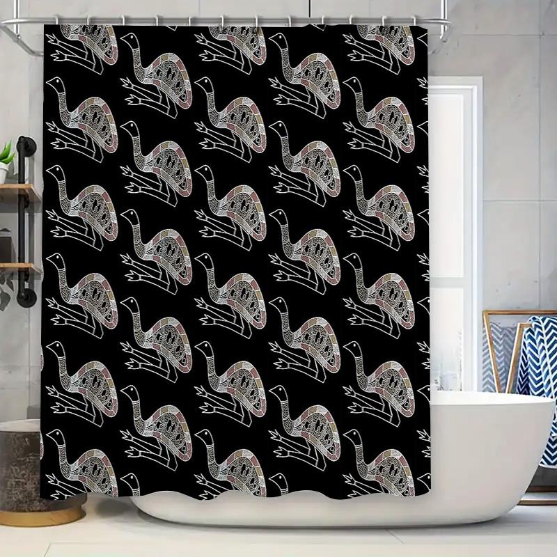 

Elegant Peacock Feather Shower Curtain Blue Birds Teal Bathroom Decor Set Waterproof Backdrop Vintage Style Washable W60H190(CM)-1 Pcs