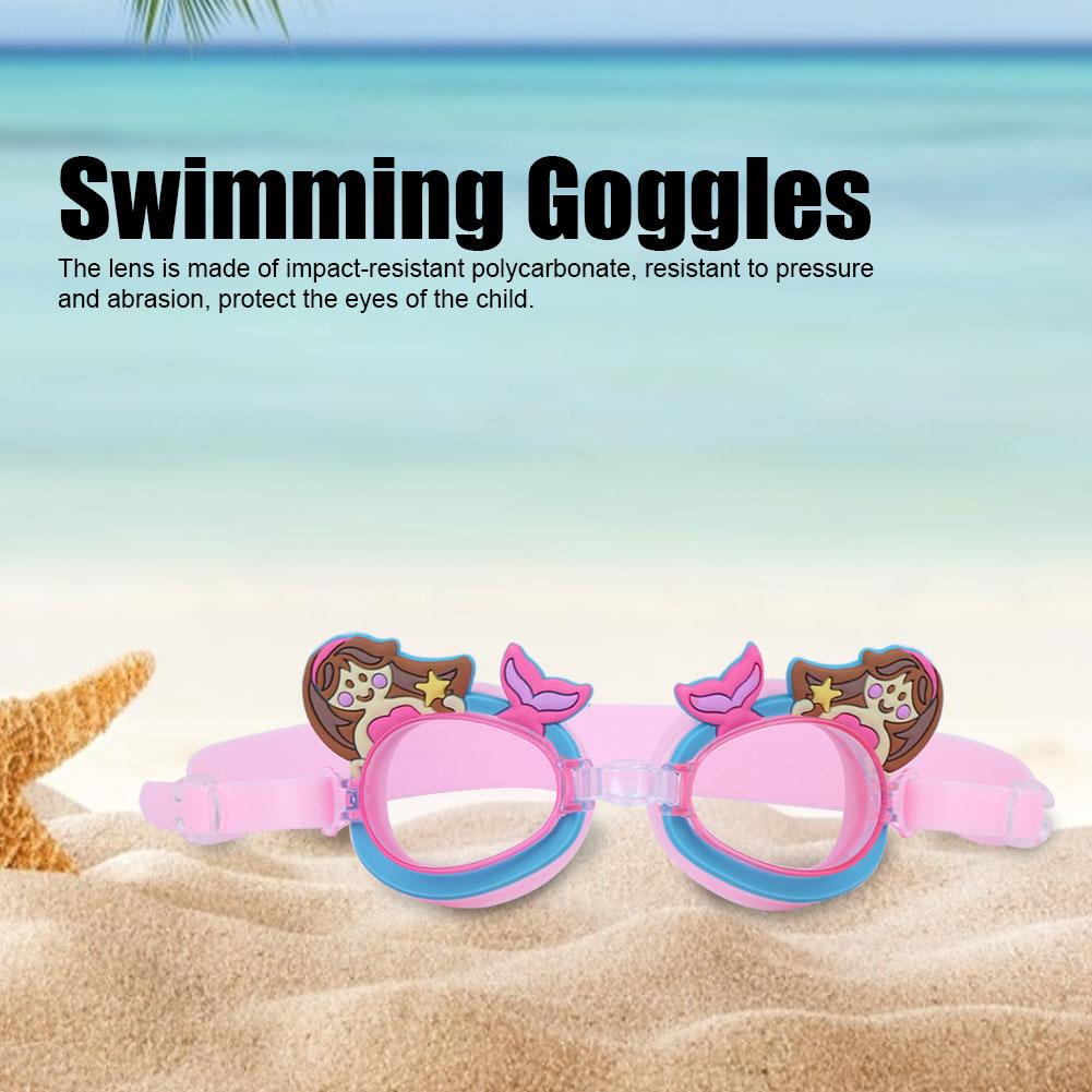 Children Waterproof Swimming Goggles Cute Cartoon Anti Fog Kid Swimming Glasses(Sea Maid )