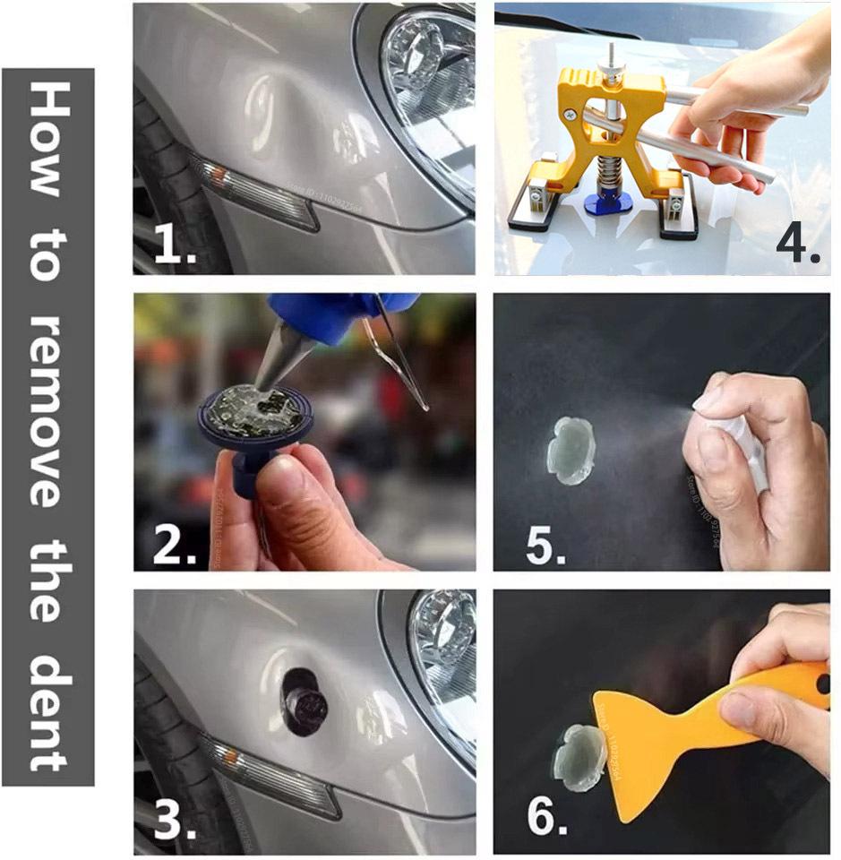 New Universal Fit Car Dent Repair Kit Paintless Dent Removal Remover Dent Puller Tabs