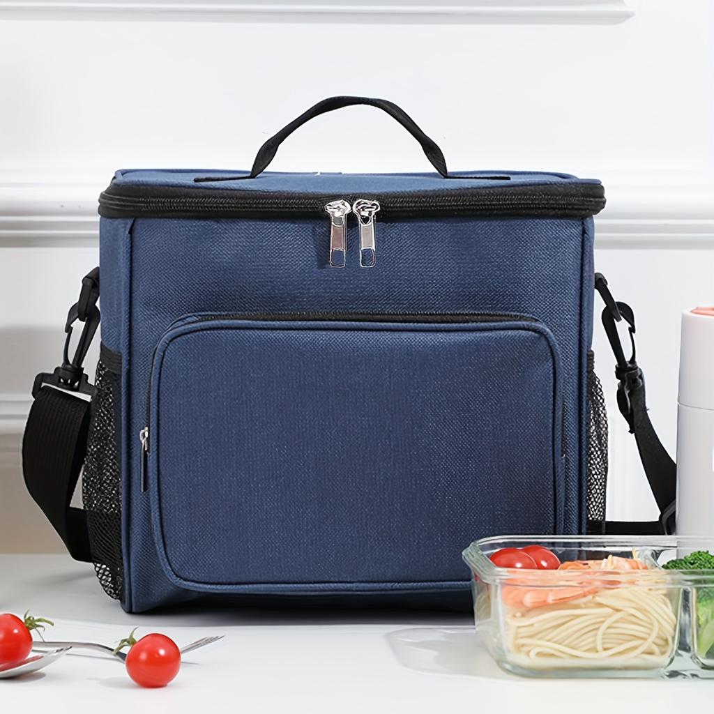 Black Cationic Lunch Box - Simple Office Worker Handheld Insulated Thermal Bag (1Pc)