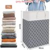 75/82L Large Folding Waterproof Belt Reinforced Long Handle Clothes Storage Bucket Lantern Printed Dirty Laundry Basket
