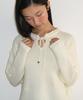 RONRON Flower Detail V Neck Knit Ivory