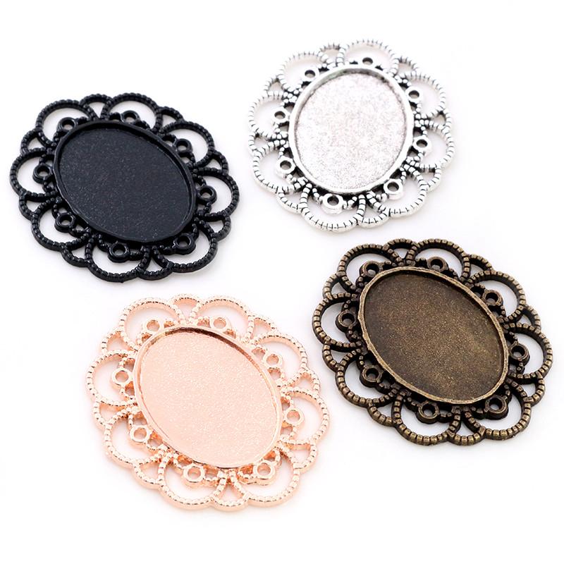 10 pièces 18x25mm Taille intérieure 3 couleurs Style classique Cabochon Camée Base Monture Charms Pendentif Bijouterie