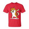 Funny Men's T-Shirt Shiba Inu Dabbing Tops Tees Discount Crew Neck Dance Tshirt Short Sleeve Cotton Casual T Shirt Wholesale