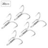 Fishing Hook Sharpened Barbed High Strength Metal Treble Hooks Fishhook (20pcs*6#)