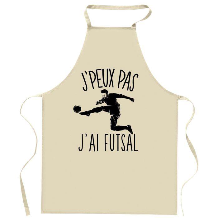 Tablier de cuisine - futsal J'peux pas - Impression bretonne - Coton épais - Liens ajustables