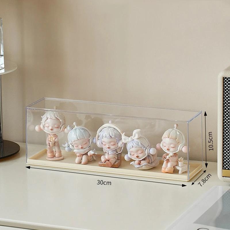 Cute 6-Tier Acrylic Display Case-Stackable Dustproof Shelf Cabinet Perfect for Mini Collectibles, Blind Box Toys & Anime Figures