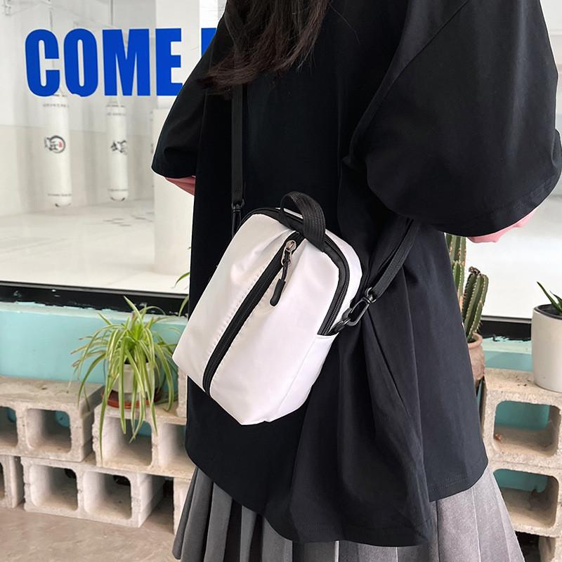 Trendy Japanese Style Fashion Crossbody Bag Stylish Small Square Purse In Green Red Black White