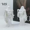 Dark Style Halloween Ornament 3D Printed Ghost Bride Statue Ornament, Female Figure Sculpture with Decor Stable Base, Decorative Minimalist