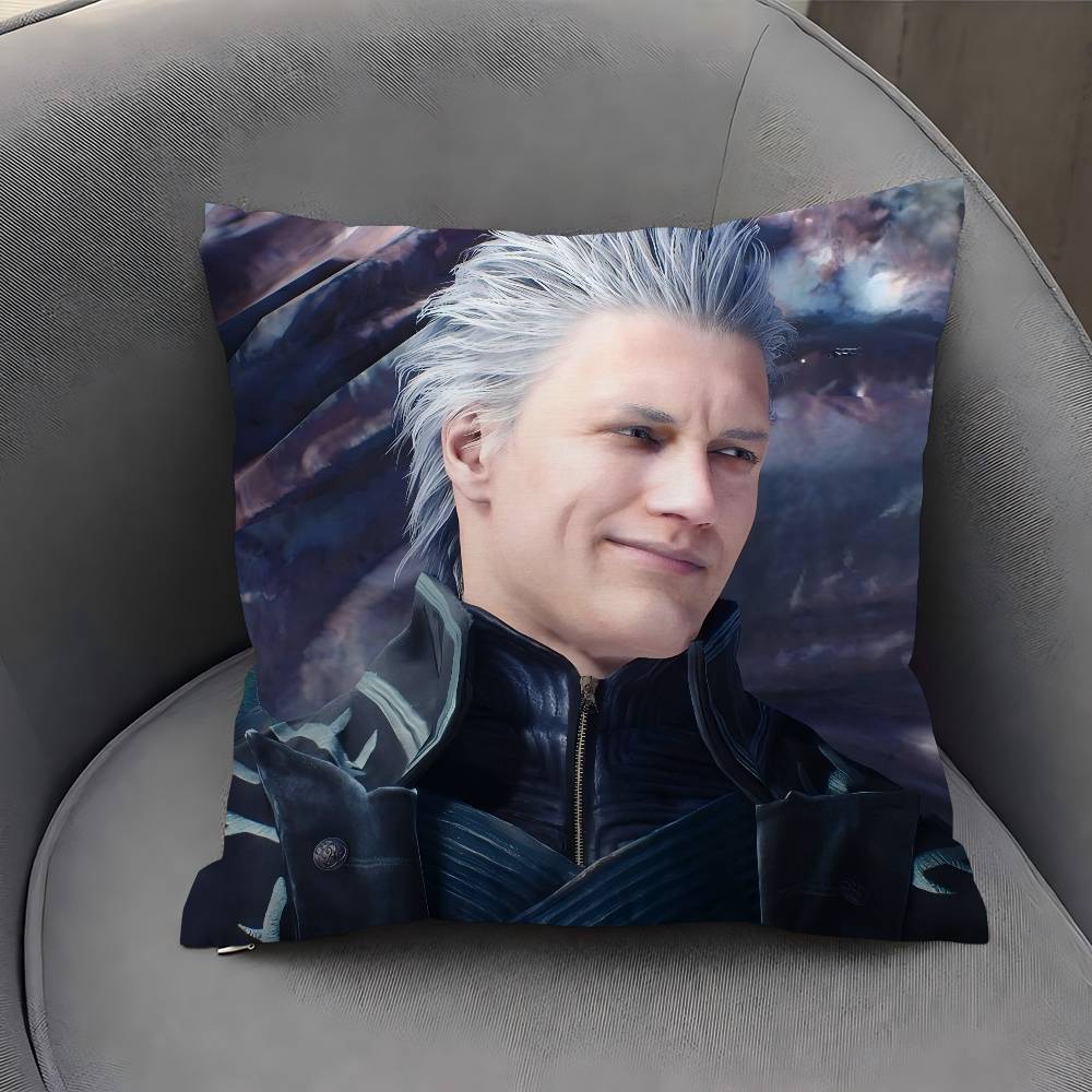 Vergil D-Devil May C-Cry Office Cushion Pillowcase Car Cushion Cover45X45CM Lumbar Pillowcase Sofa Pillowcover