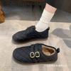 Soft-soled Four-season Fluffy Shoes, Wear One-pedal Doudou Shoes In Winter, Four-season Velvet Snow Cotton Shoes for Women
