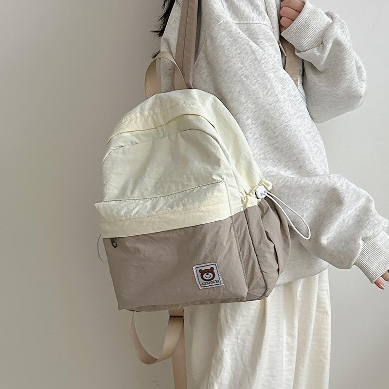 Schoolbag Japanese backpack women's new casual Korean version contrasting color junior high school student travel small backpack high school student