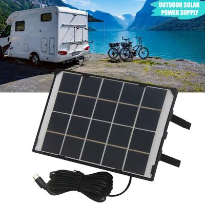 6W 5V Solarpanel Tragbar Hohe Effizienz Leichter Typ-C Außen Gartenlampe Camping Laterne Überwachungskamera Solar Ladegerät Platine mit 5M Kabel