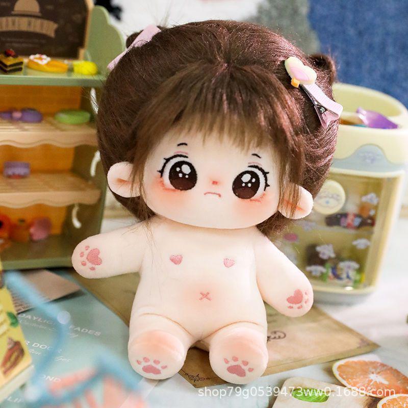 Kawaii Plush Cotton Doll Idol Stuffed Super Star Figure Dolls Cute Fat Body Cherry Blossoms Girl Doll Can Change Clothes Gift