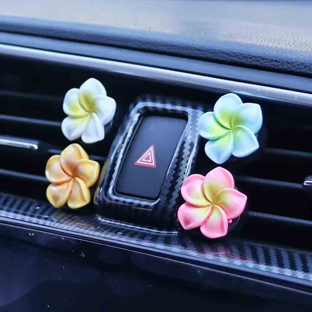 New Frangipani Small Daisy Car Air Outlet Perfume Clip Car Aromatherapy Clip Small Flower Decoration
