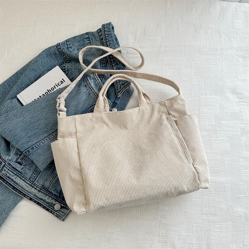 Fashionable Korean Style Street Trend Canvas Tote Bag With Large Capacity For Women