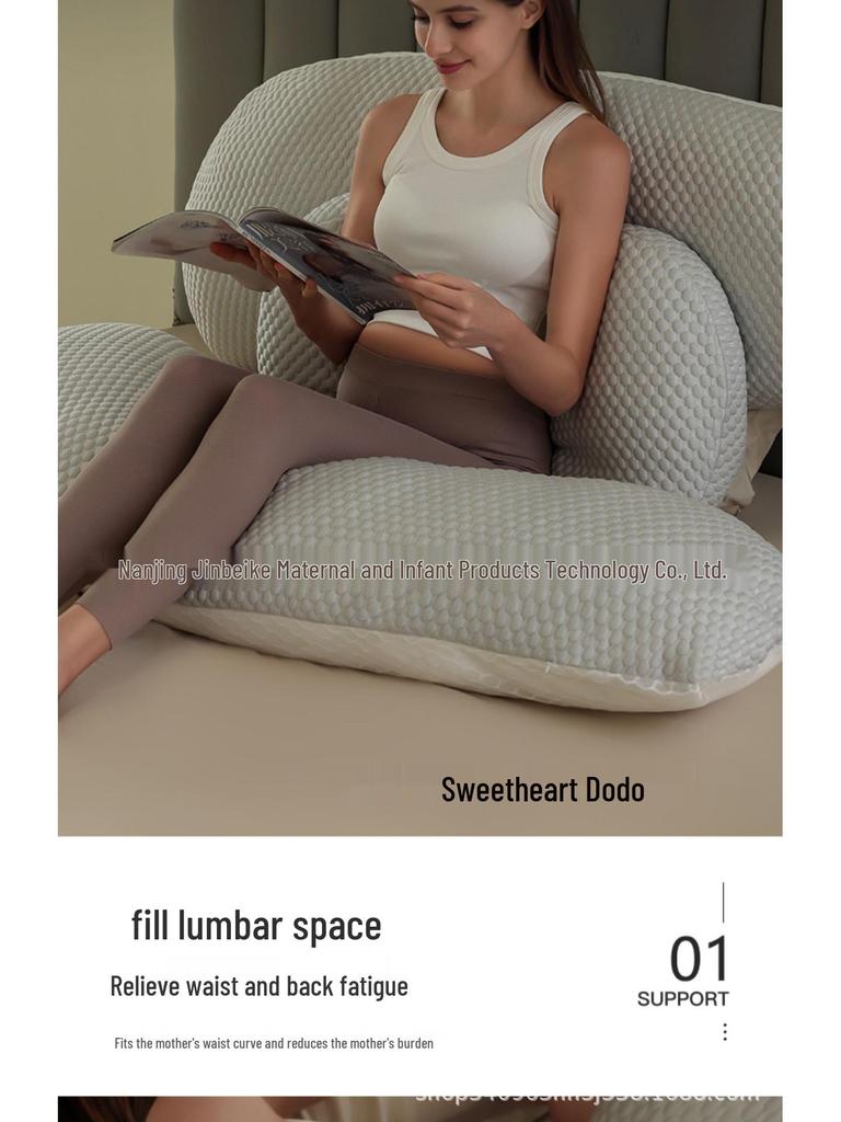 U-Shaped Pure Cotton Pregnancy Pillow - Belly and Back Support for Pre and Postpartum Comfort, Class A Winter Cushion for Mother and Baby.