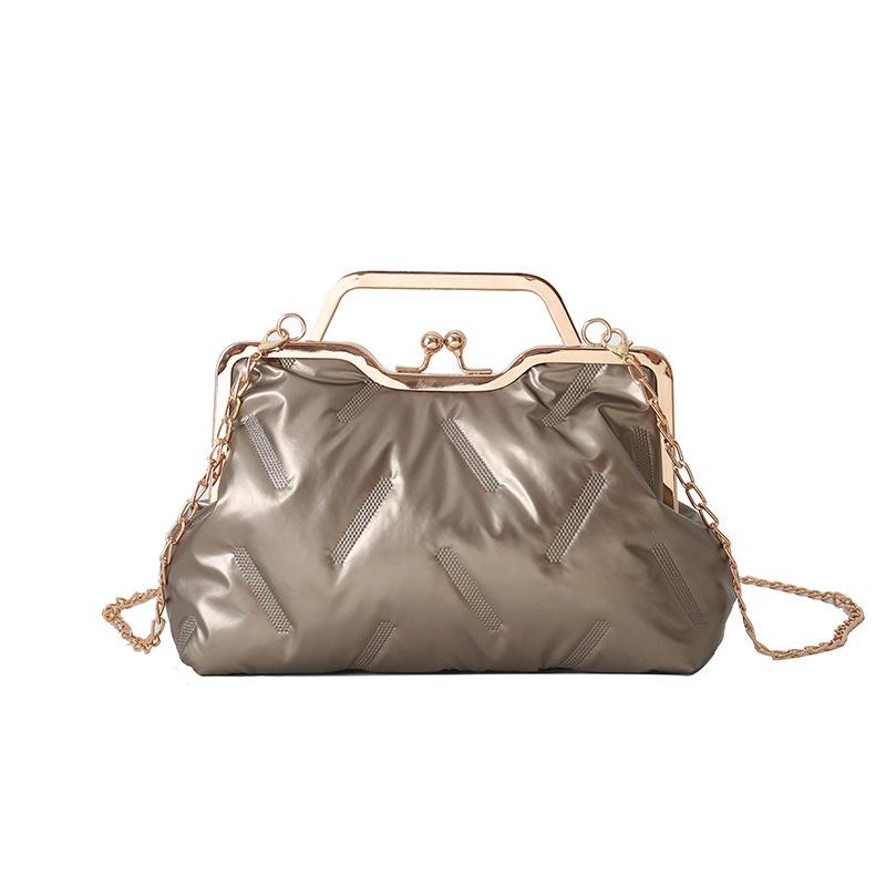 Winter new down cotton clothes bag women's Korean version fashion shoulder bag chain clip simple portable messenger women's bag