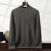 Men's Cashmere Diamond Pattern Round Neck Loose Knit Sweater, Long Sleeve Pullover for Autumn & Winter.