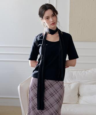 Meojiaenminggeul Layered Petit Scarf T-Set (Black)