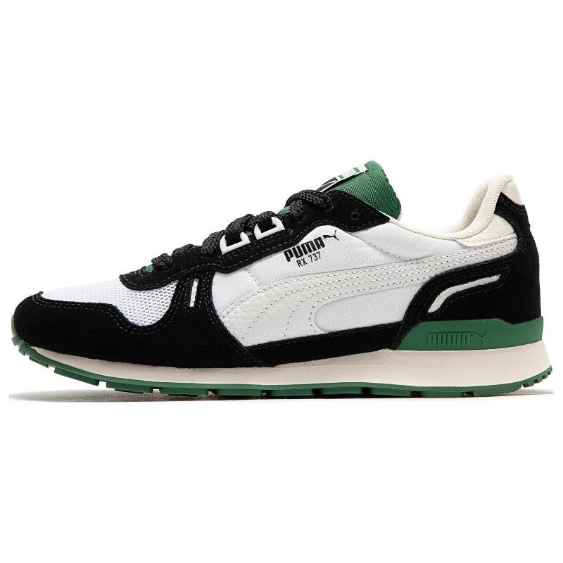 PUMA Rx 737 Unisex Low Top Casual Shoes Black White Green 391971-01