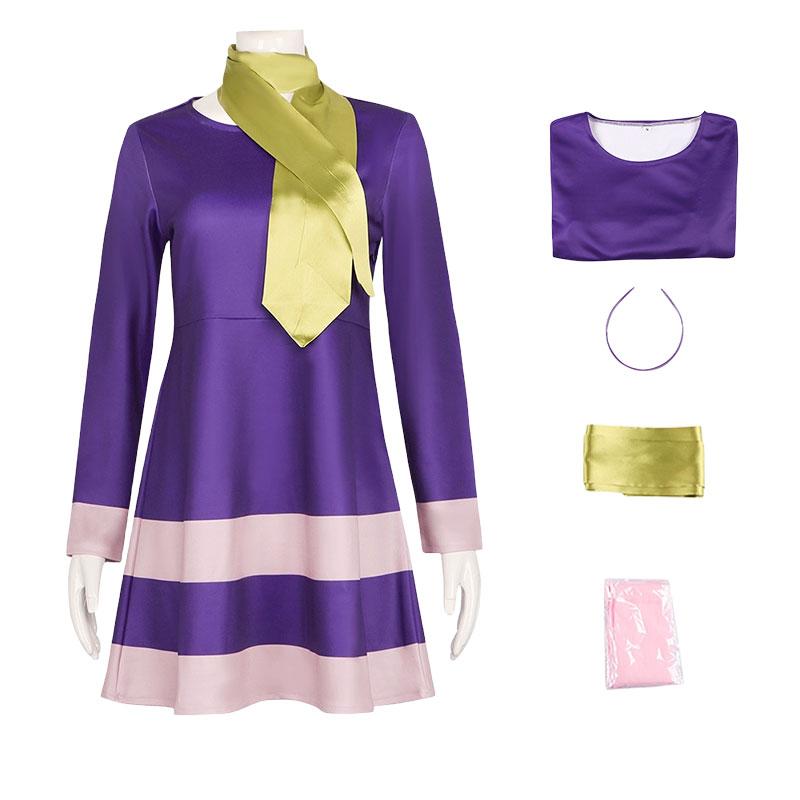 

Костюм для косплея Ду Муви Скуби Дафна для взрослых, для ролевых игр, платье для Хэллоуин-вечеринки M