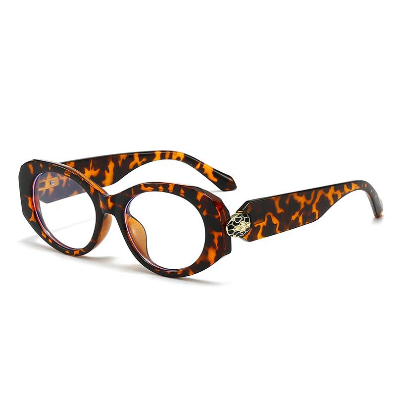 New Oval Shape Fashionable Sunglasses for Women Snake Head Metal Frame Versatile High-End Feeling Stylish Accessory for Ladies