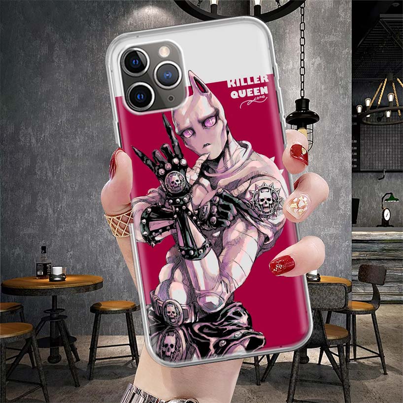 Anime JoJo Killer Queen Soft Phone Case For IPhone 11 17 Air 16E 16 Pro Max 15 + 14 Plus 13 Mini 12 Apple 7 SE 8 Fundas Coque 11