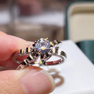 Diamond Plated Platinum Interwoven Flower Bud Crown Ring for Women's Proposal Engagement Wedding Ring