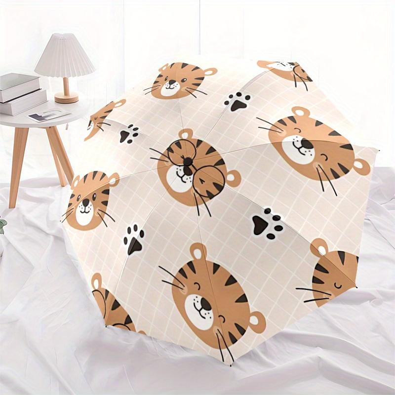 1pc Tiger Paw Automatic Open/close, All-Season Portable Folding Umbrella, Travel, Everyday, Formal Events - Compact Luxury Parasol, Outdoor Accessory,