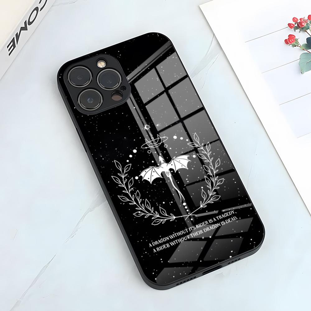 Fourth Wing Dragon Phone Case For IPhone 17 Pro Max 15 Pro 16 14 Plus 12 13 Mini 11 Pro Shockproof Glass Cover