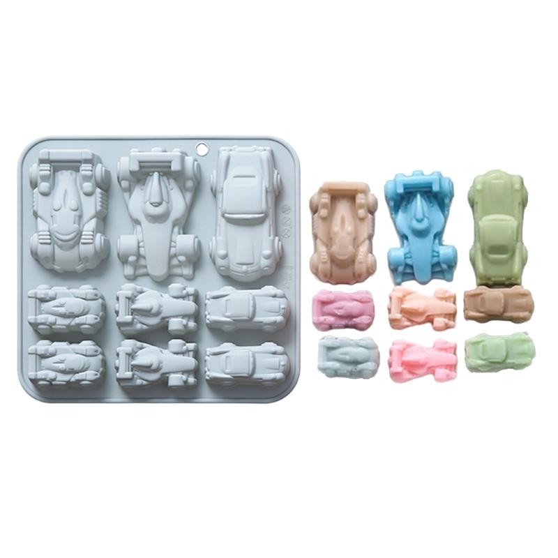 Stampo per Ghiaccio Auto da Corsa Stampini in Silicone 9 Cavità Stampini in Silicone per Automobile Per Fare Cioccolatini Dessert Cocktail Bevande