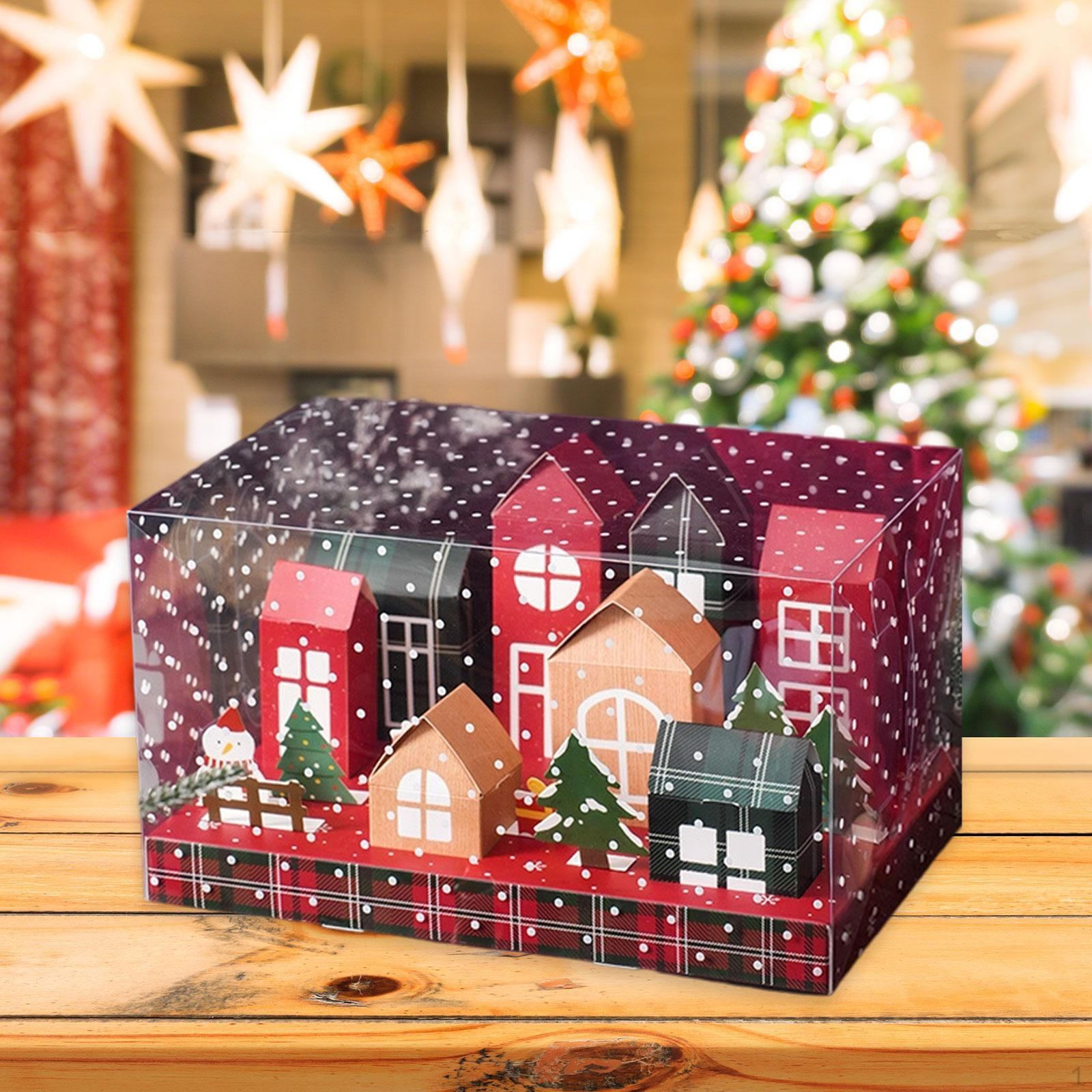 

Рождественская подарочная коробка, коробки для угощений, бумажная упаковка, рождественское угощение для закусок, сладостей, печенья