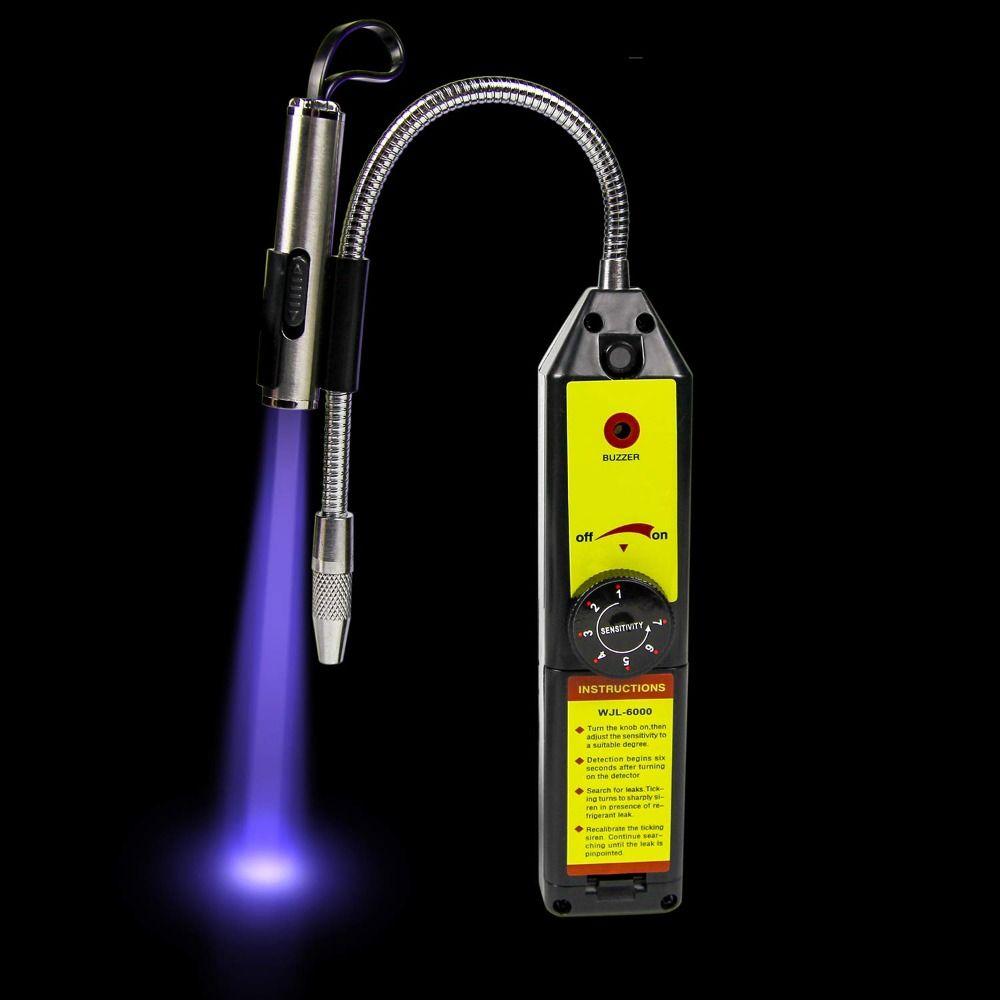 WJL-6000 Freon Leak Detector Audible & Visual Alarm Fast Response Refrigerant Gas Detector R22 R410A R134A R1234YF Gas Sniffer